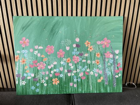 Akryl maleri Blomstereng af Yasmin Frederiksen malet i 2025