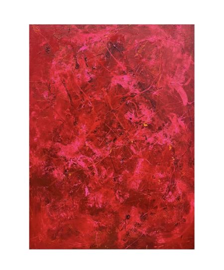 Akryl maleri Raw Red af Annette Lyager malet i 2025