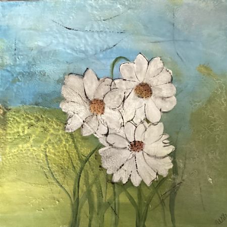 Akryl maleri Blomster af Winnie Huniche malet i 2025