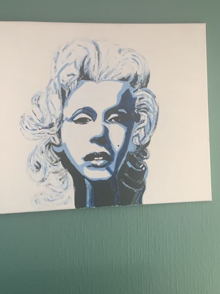 Akryl maleri Psykologisk portræt af Marilyn Monroe. af kirstenbente pedersen malet i 2025