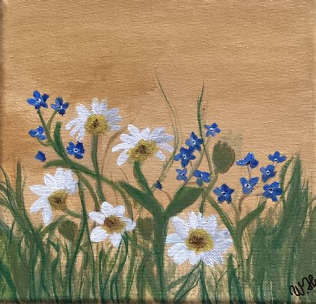  maleri Blomster af Winnie Huniche malet i 2025