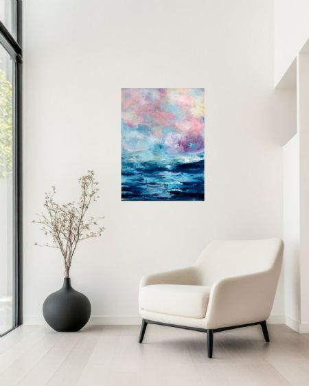 Akryl maleri See you by the sea af Karina Døj malet i 2025