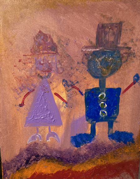 Akryl maleri Mathilde & Mikkel af Malerier By MF Marian Fjellerad malet i 2025
