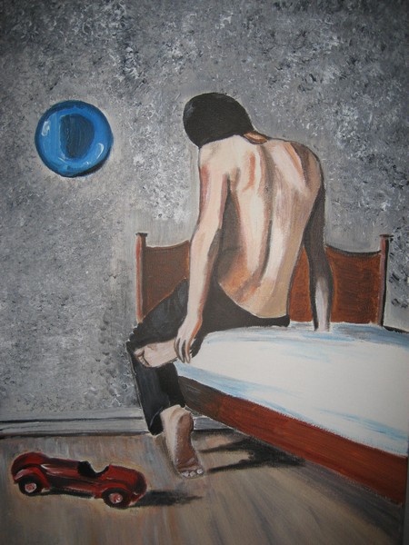 Akryl maleri Sister Moon af Tatiana Rusuberg malet i 2010