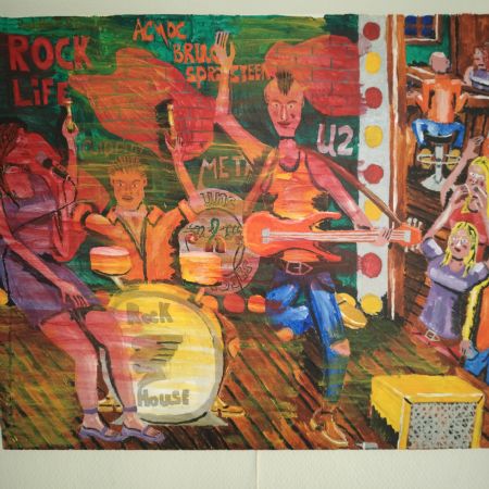 Akryl maleri Rock life af Jesper Orbesen malet i 2020