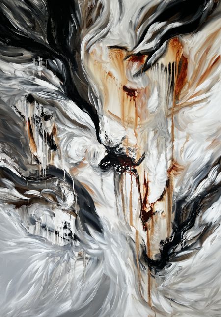 Akryl maleri FREE SPIRIT 82 af Art by Jannie Nyegaard malet i 2025