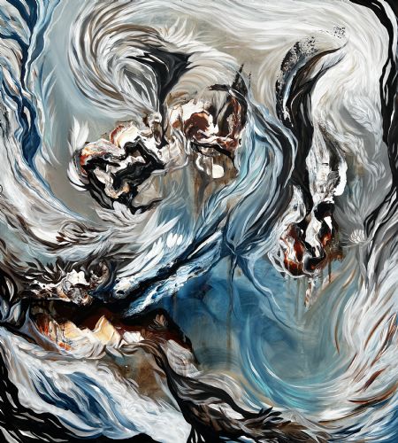 Akryl maleri FREE SPIRIT 85 af Art by Jannie Nyegaard malet i 2025
