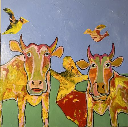 Akryl maleri CowParade. af Henrik Diget Thomsen malet i 2025