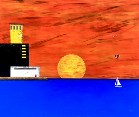 Akryl maleri When the sailor returns home. af Allan Hilleborg malet i 2025