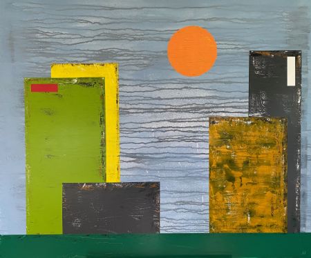 Akryl maleri Birds in the sky af Allan Hilleborg malet i 2025