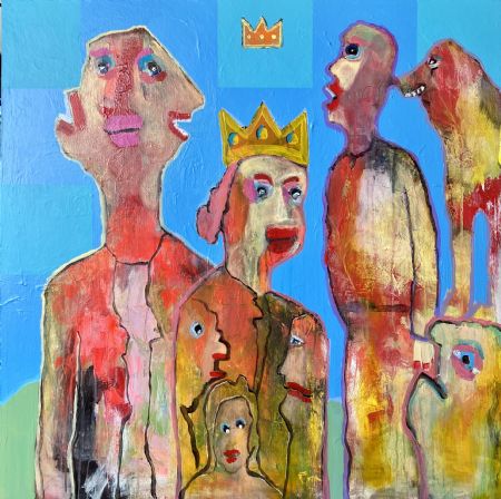Akryl maleri The King. af Henrik Diget Thomsen malet i 2025