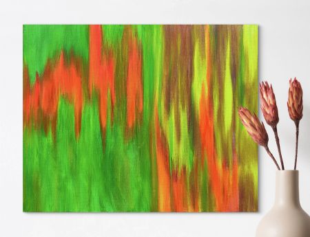Akryl maleri Through the Veil af Anette Thorup Hansen (ATH) malet i 2025