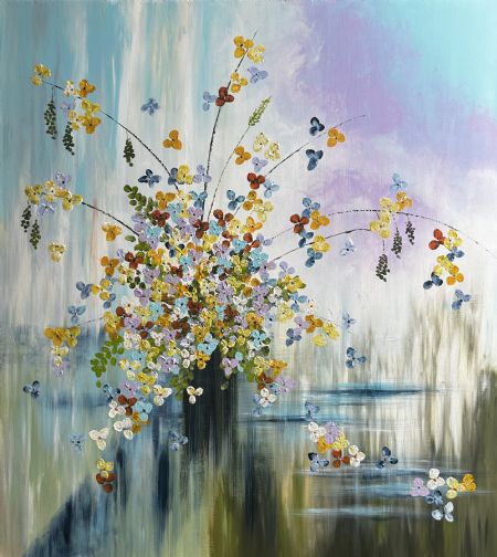 Akryl maleri Flower Explosion III af Betina Jørgensen malet i 2025