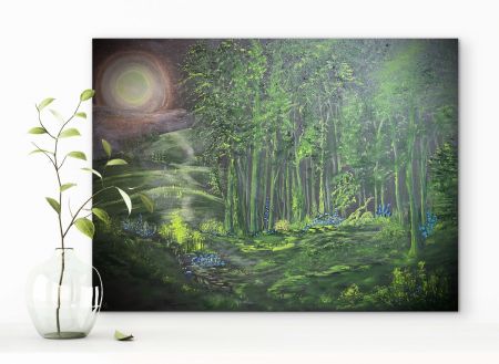 Akryl maleri Moonlight af Anette Thorup Hansen (ATH) malet i 2025