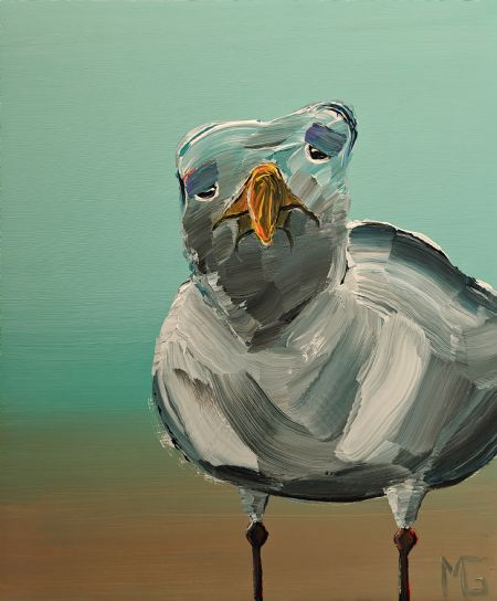 Akryl maleri Måge 23 af Art by Morten Gaarden malet i 2025