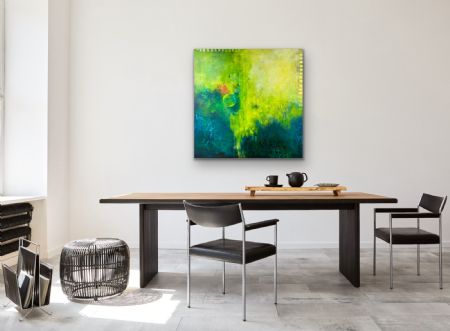 Akryl maleri Abstrakt GREEN af Galleri EVIG malet i 2025