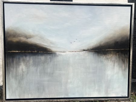 Akryl maleri Himmel & Hav No.1 (2025) af Pernille Erikse malet i 2025
