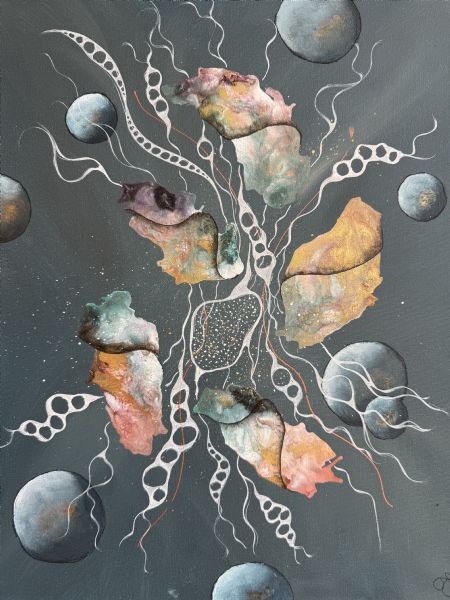 Akryl maleri Shades of Peace af Tanya Jensen malet i 2025