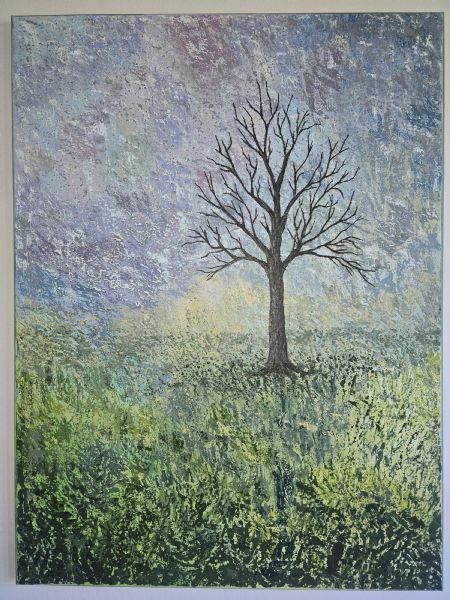 Akryl maleri Silent Witness - Echo of Stillness af Zala A malet i 2024
