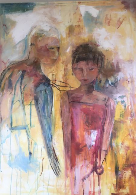 Akryl maleri Between Us af Pia Lillback clausen malet i 2024