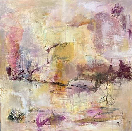 Akryl maleri Traces from the Past af Pia Lillback clausen malet i 2025
