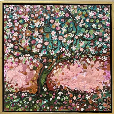 Akryl maleri Pink joy af Helene Ehrhardt malet i 2024