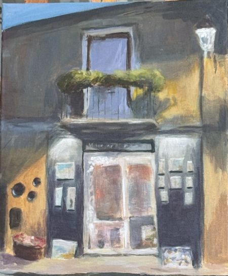 Akryl maleri Ischia nostalgi 1 af helene Schoubye malet i 2025