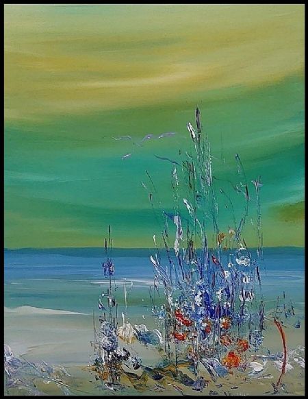 Akryl maleri Strandblomster af Atelier Olsson - Kurt Olsson malet i 2025