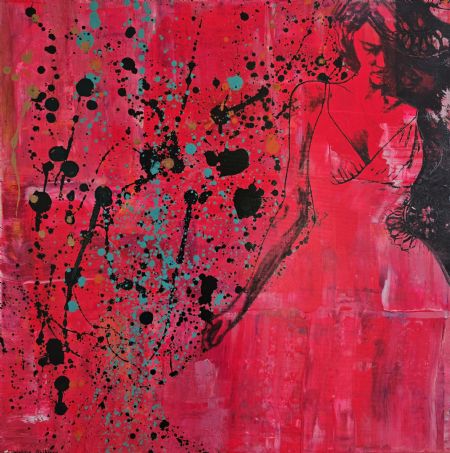 Blandede medier maleri Fragments of Thoughts af Christina Ahlgreen malet i 2025