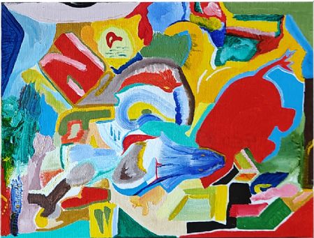 Akryl maleri #025 Field of View af Brian Kristensen malet i 2015