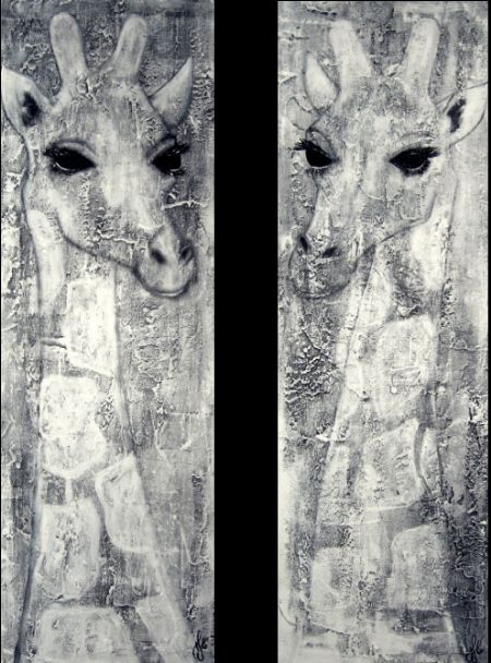 Akryl maleri To giraffer af Isabel  Savannah malet i 2010