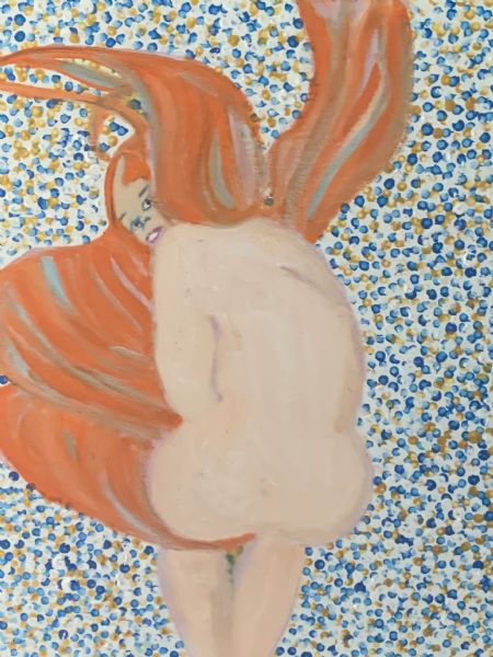 Akryl maleri Kvinde, inspireret af Gustav Klimt. af kirstenbente pedersen malet i 2025