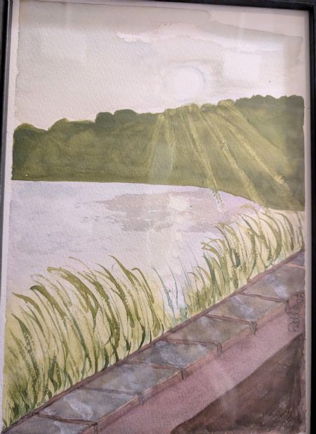 Akvarel maleri Parti fra Gavnø af Jette Tette Nielsen malet i 2025