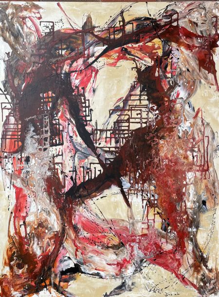 Akryl maleri GalleriAMBP (Nr. 84) (kan vendes til bredformat) af ART by AMBP / Anne-Mette Bank Petersen malet i 2025