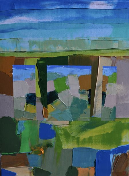 Akryl maleri Småt i stort af Jørgen Jungersted malet i 2025