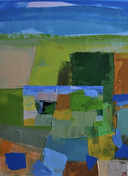 Akryl maleri Småt i stort af Jørgen Jungersted malet i 2025