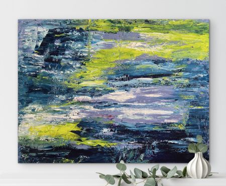 Akryl maleri The Green Isle / Den grønne Ø. af Anette Thorup Hansen (ATH) malet i 2025