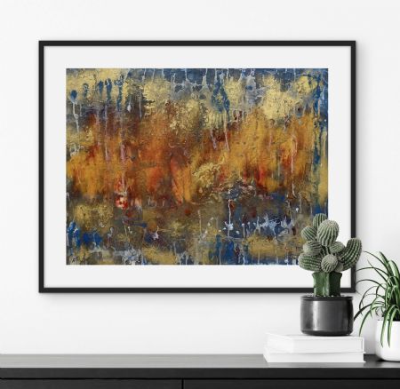 Akryl maleri Gylden Skov. af Anette Thorup Hansen (ATH) malet i 2022