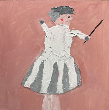 Akryl maleri Tamburkorps dirigent II af Helle Olesen malet i 2025