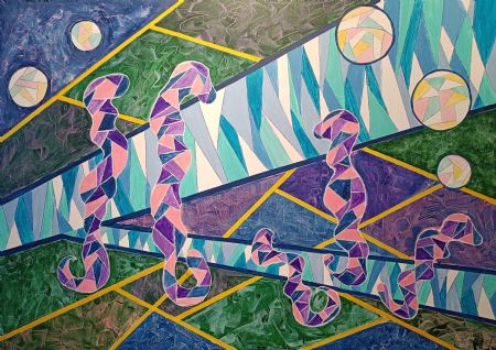 Akryl maleri Picnic Time af Lise  Lykke malet i 2024