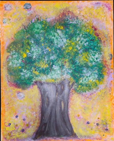 Akryl maleri Træet af Halla Muzayen malet i 2025