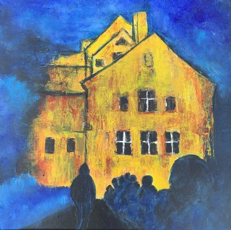 Akryl maleri Christianshavn af Gudrun Anette Andersen malet i 2025