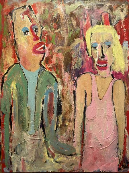 Akryl maleri Partytime. af Henrik Diget Thomsen malet i 2025