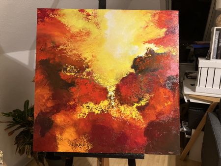 Akryl maleri Håb og glæde af Hanne Madsen malet i 2025