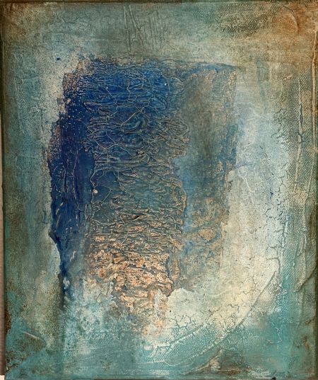 Akryl maleri Water Crackles af Tinna Romanius malet i 2024