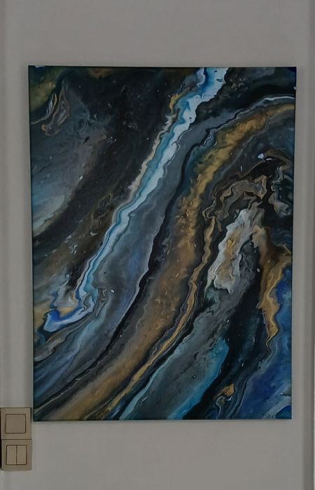 Akryl maleri Blå 1 af J. Hansen malet i 2025