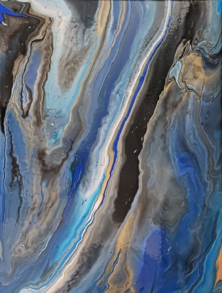 Akryl maleri Blå 2 af J. Hansen malet i 2025