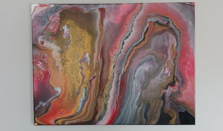 Akryl maleri Rød af J. Hansen malet i 2025