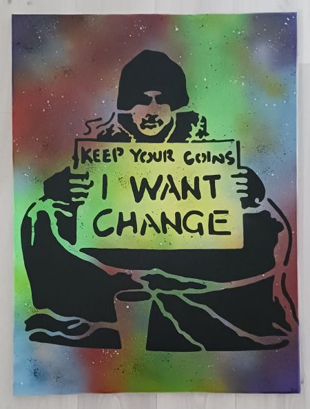 Blandede medier maleri Change af J. Hansen malet i 2025