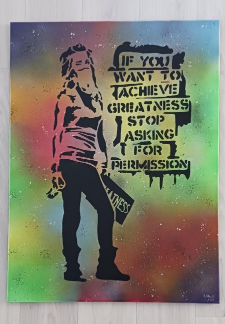 Blandede medier maleri Greatness af J. Hansen malet i 2025